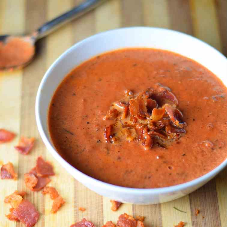 Fire Roasted Tomato Soup Recipe with Bacon
