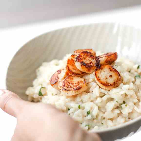 Creamy Parmesan Risotto with Scallops