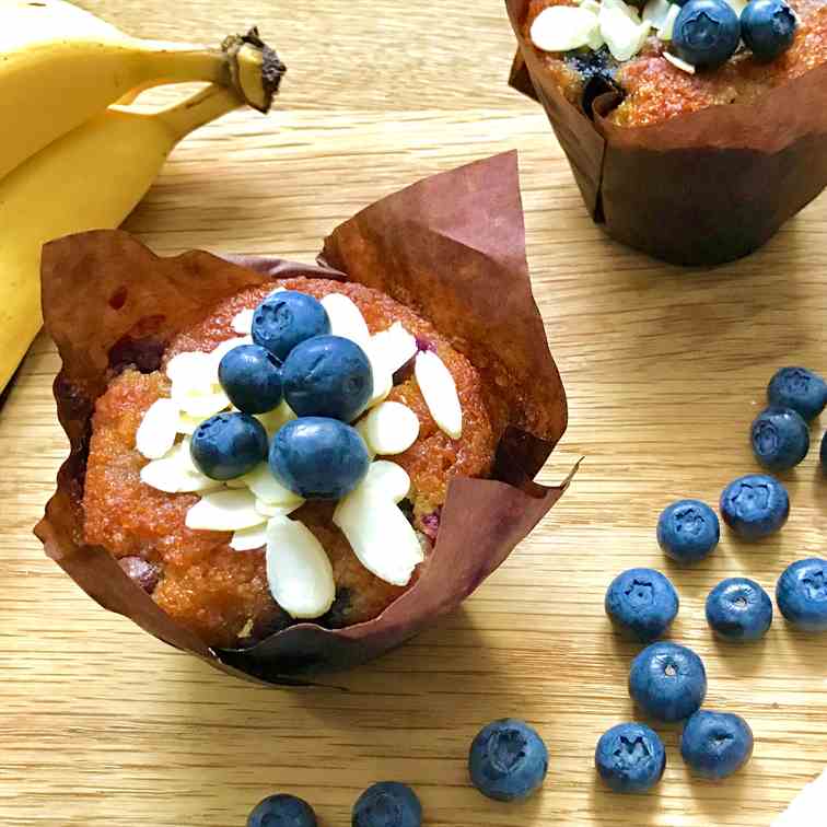 Paleo Banana - Blueberry Muffins