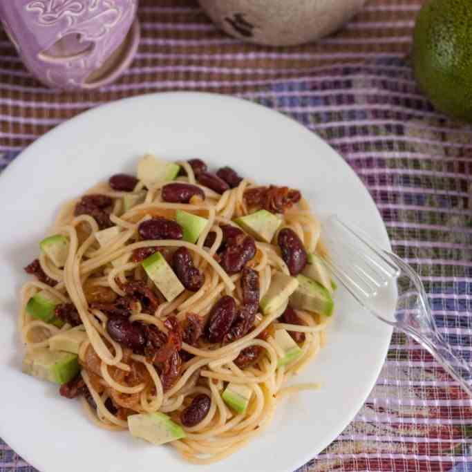 Vegan Pasta with Beans & SunDried Tomatoes