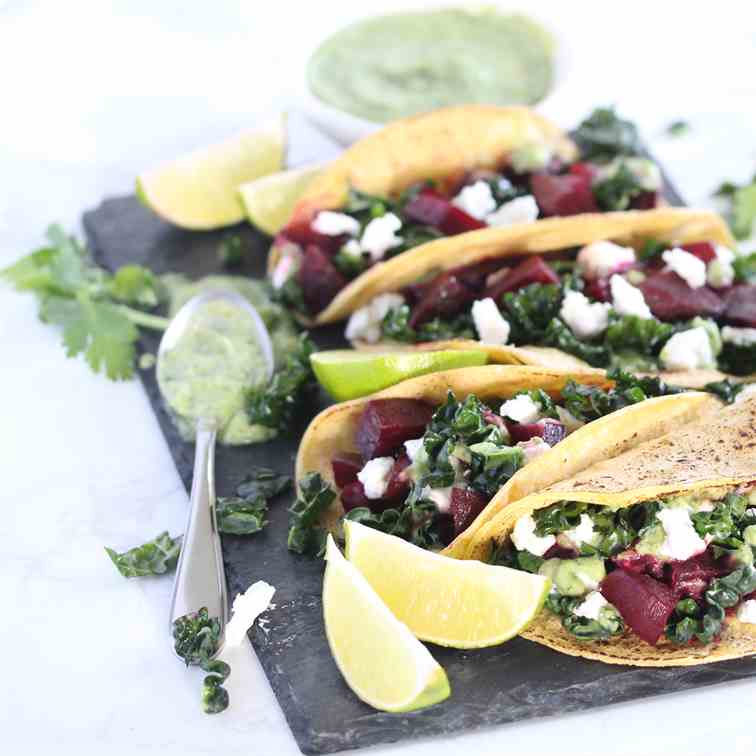 Beet and Kale Tacos