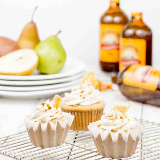 Ginger Beer Cupcakes with Pear Frosting