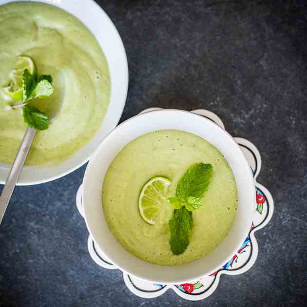 No-Cook Mint Avocado Chilled Soup