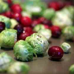 Roasted Brussels Sprouts and Cranberries