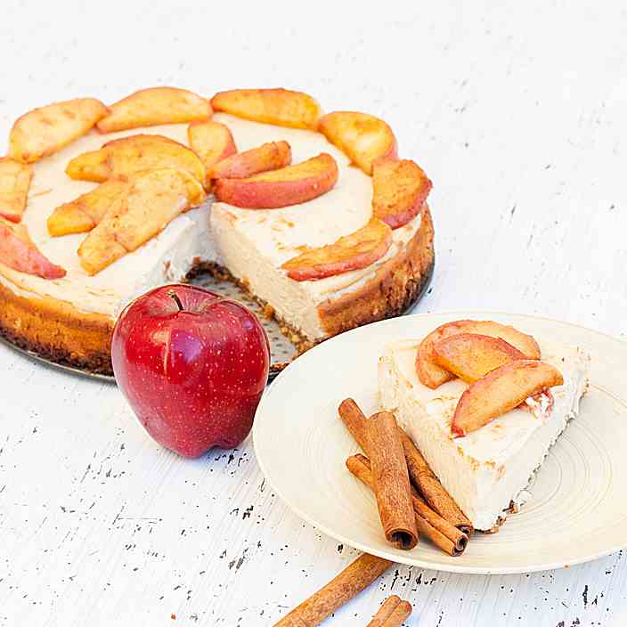 Apple Cider Cheesecake with Apple Compote