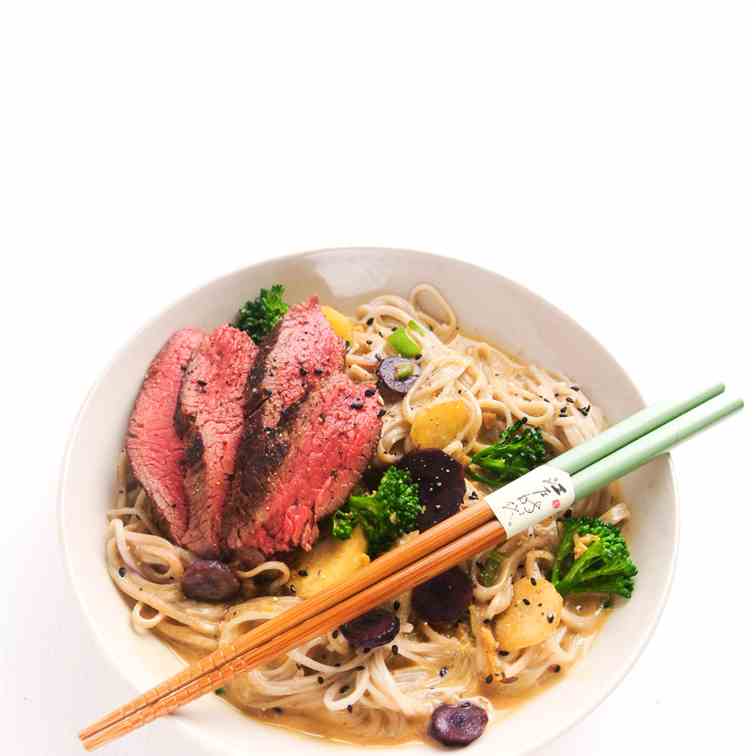 Wasabi Soba Noodles with Beef