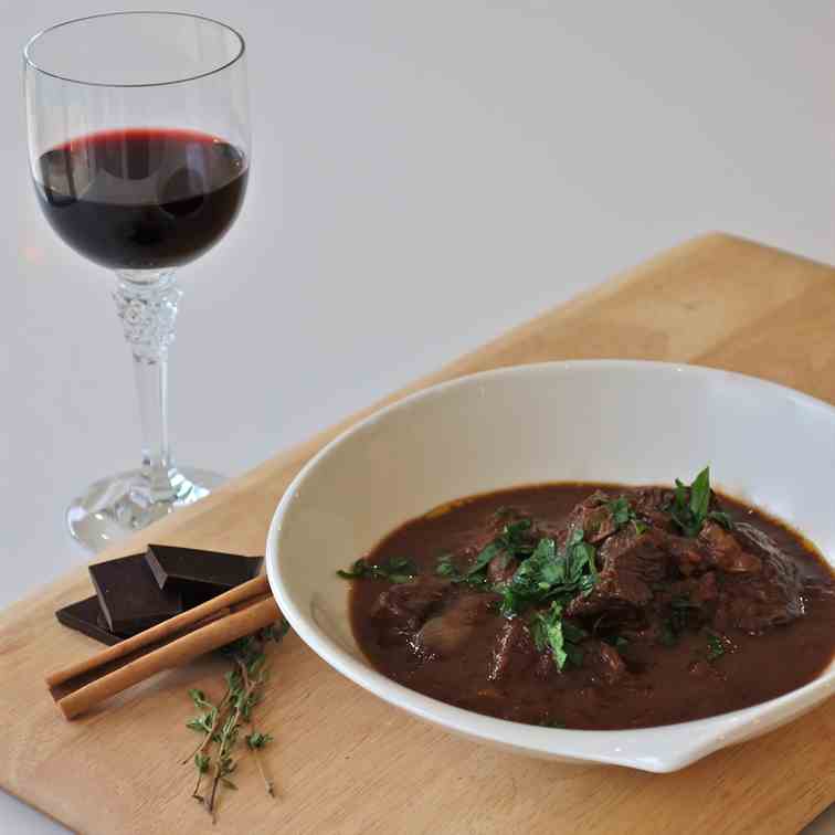 Chocolate and Red Wine Beef Stew