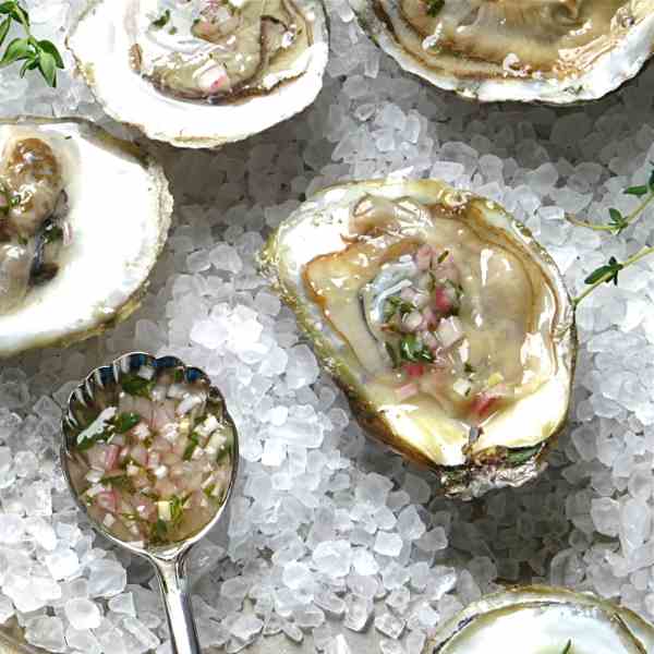 oysters with thyme mignonette