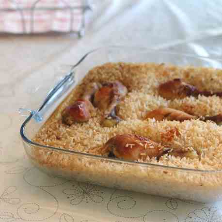 Chicken and rice in the oven