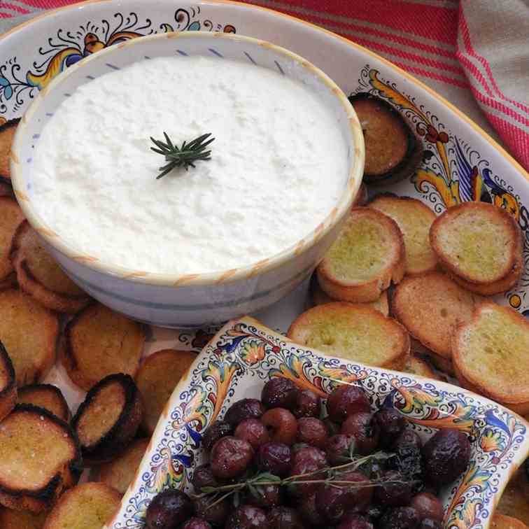Homemade Ricotta and Thyme Roasted Grapes