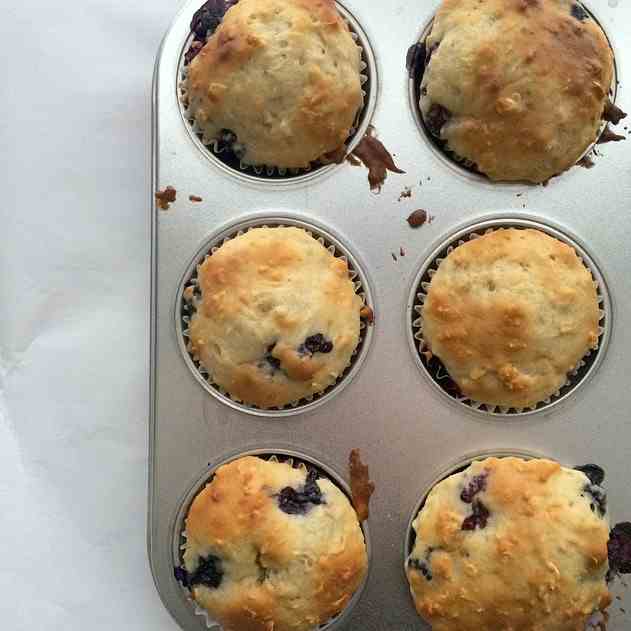 Blueberry and Honey Oatmeal Muffins 
