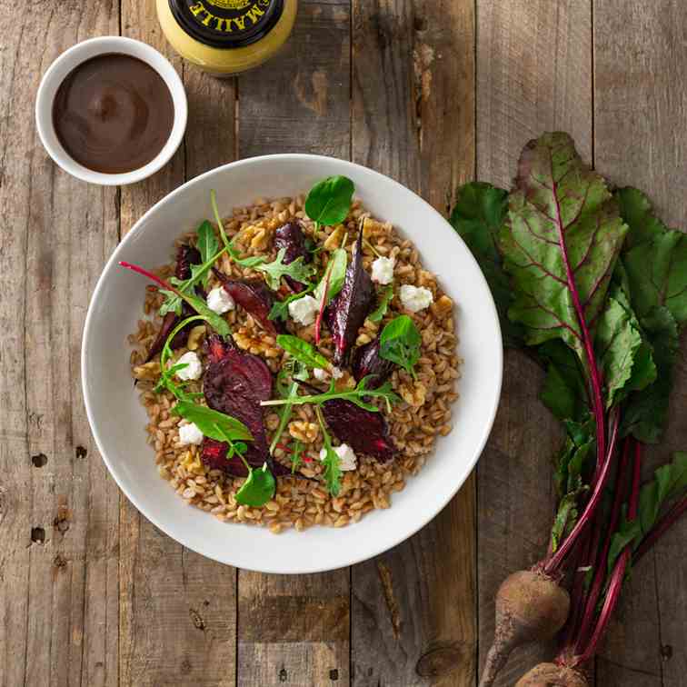 Farro with Beets and Goat Cheese