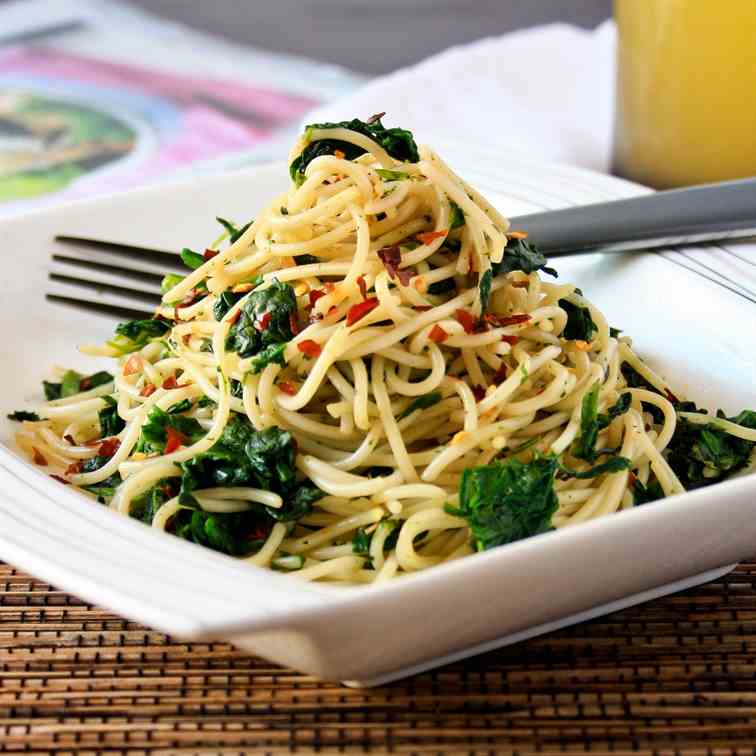 Easy Spinach Spaghetti