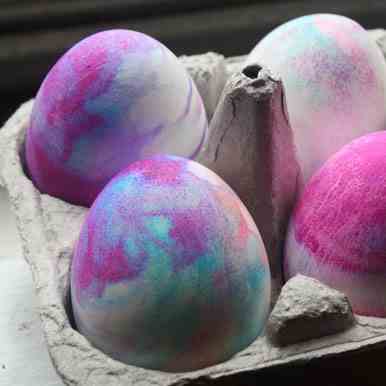 Whipped Cream Dyed Eggs