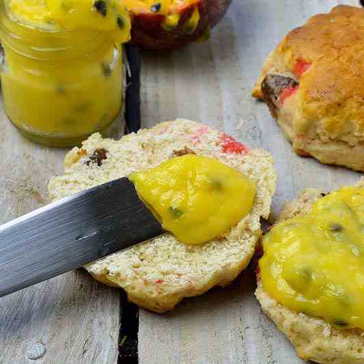 Passion Fruit Curd with Scones