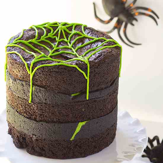Spider Egg Brownie Cake