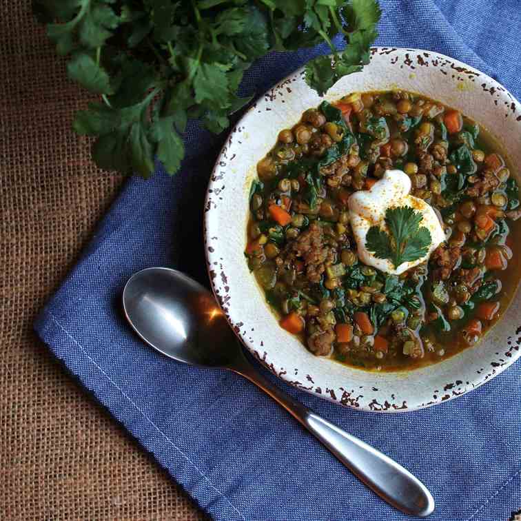 Curried Lentil and Chard Soup