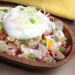 Endive and Bulgur Salad With Poached Eggs