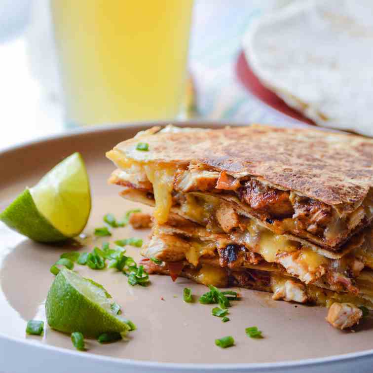 Lime Chicken Quesadillas with Bacon