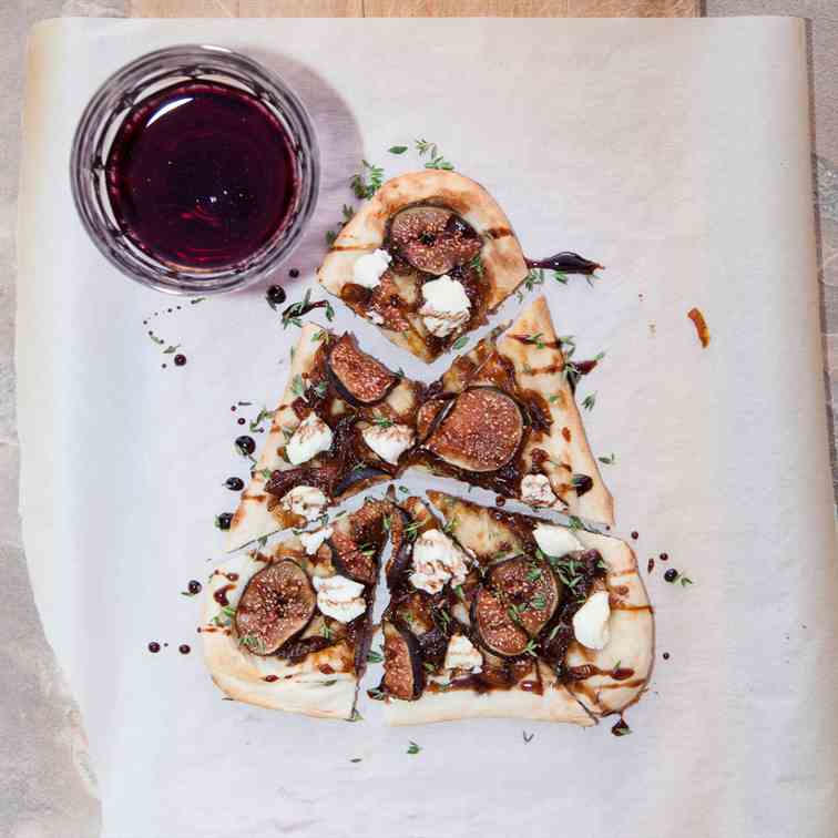 Naan Pizza with Goat Cheese and Figs