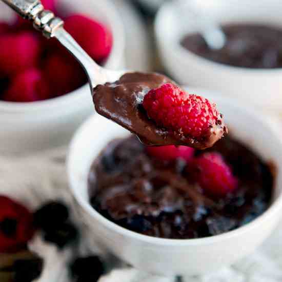 Dark Chocolate Raspberry Pudding