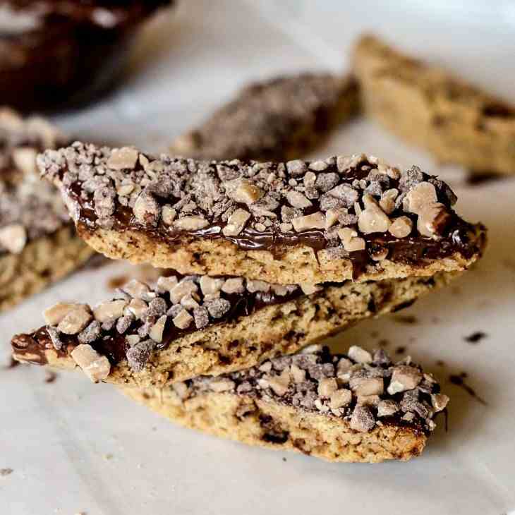 Chocolate Dipped Toffee Biscotti