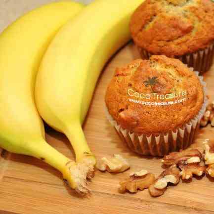 Hearty Banana Nut Muffins with Coconut Oil