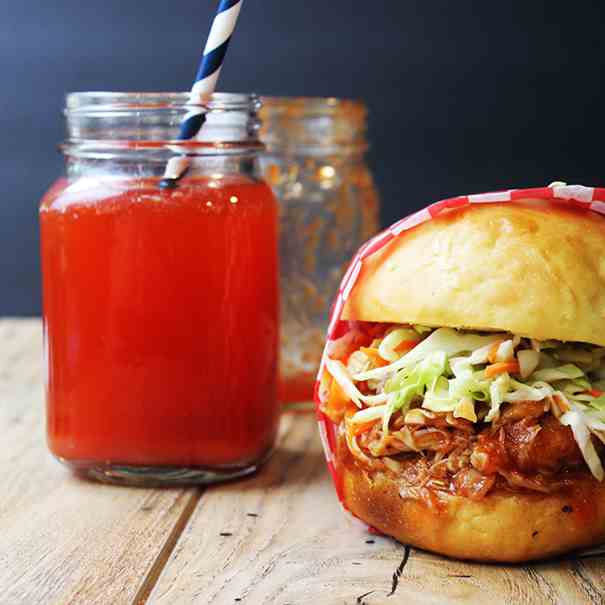 BBQ Pulled Chicken Sandwich with Slaw