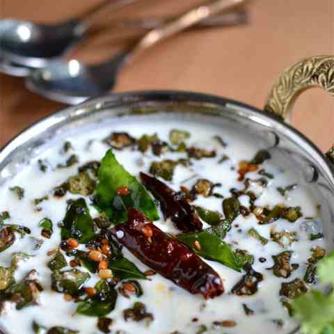 Bhindi Raita | Fried Okra in Yogurt