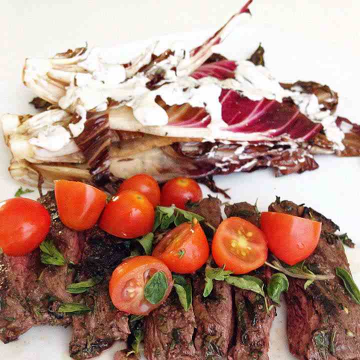 Seared Steak with Grilled Treviso