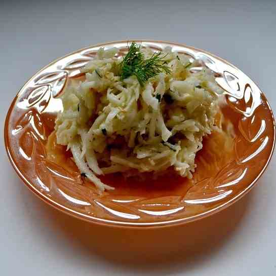 creamy celery root and fennel slaw
