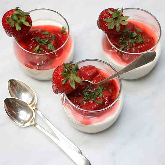 Strawberry Rhubarb Panna Cotta  