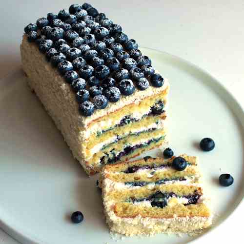 Lemon blueberry cream cake