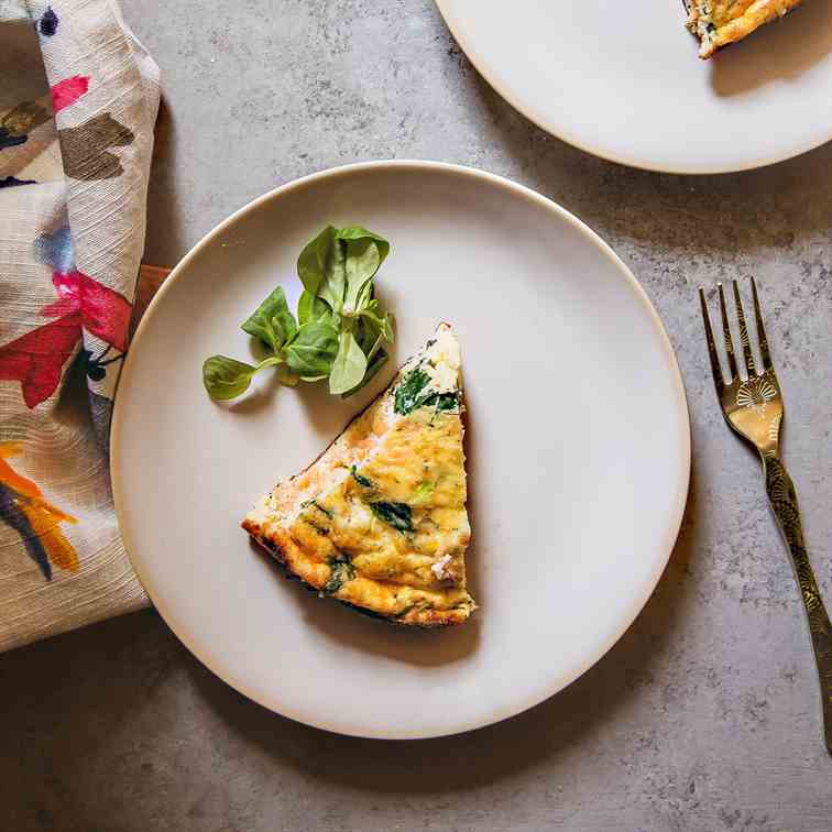 Smoked Salmon, Spinach and Dill Frittata