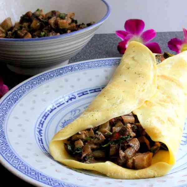 Swiss Pancakes with Mushrooms and Eggplant