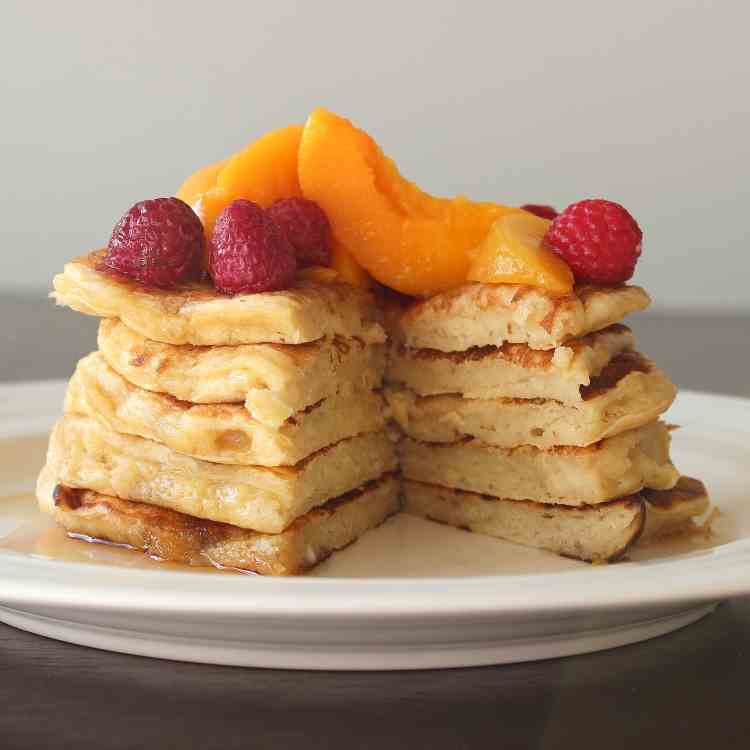 Peach Raspberry Pancakes