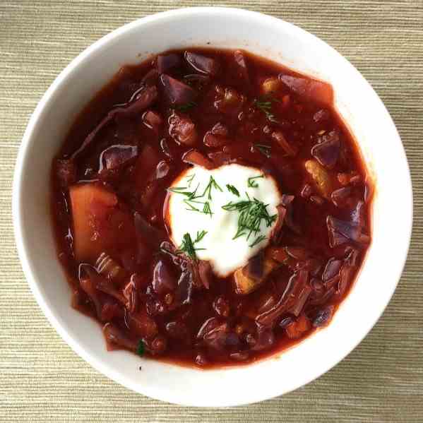 Beef Borscht - Beetroot and Cabbage Soup