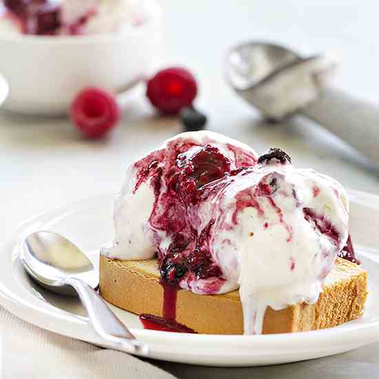 Roasted Berry Vanilla Bean Ice Cream