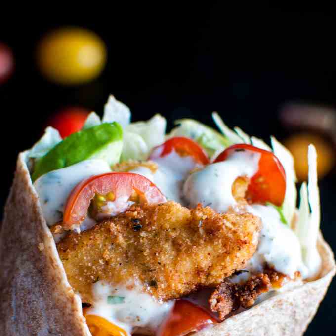 Ranch Fried Chicken Wraps