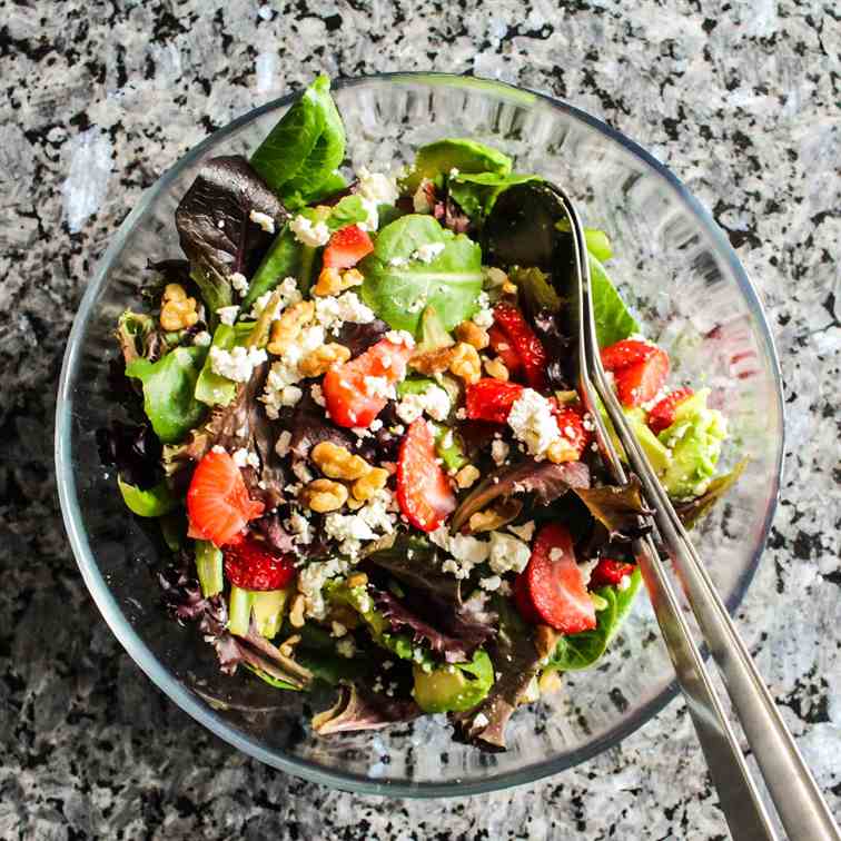 Strawberry and Feta Salad with Walnuts