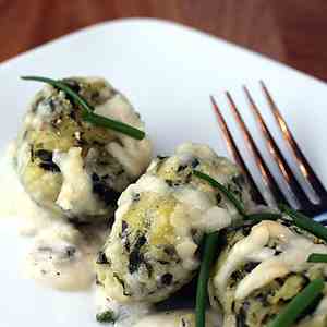 Spinach and goat cheese dumplings