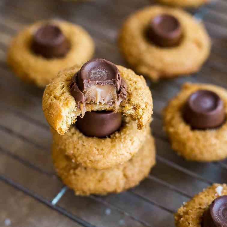 Salted Caramel Blossoms Cookies