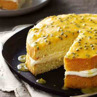 Passionfruit sponge with chantilly cream
