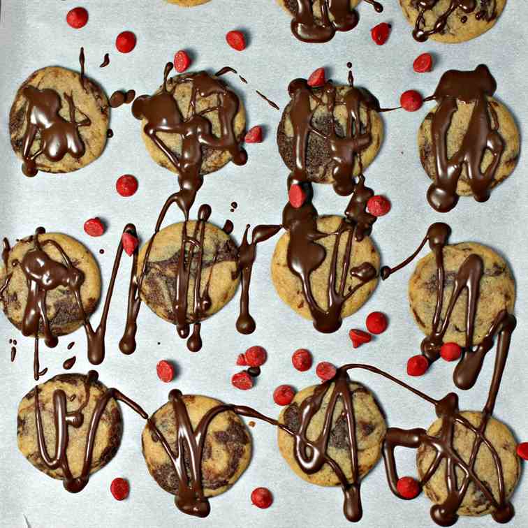 Chocolate Cherry Marbled Cookies