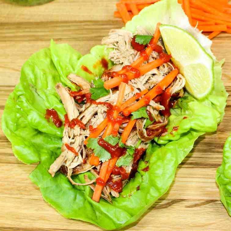 Slow Cooker Asian Pork Lettuce Wraps