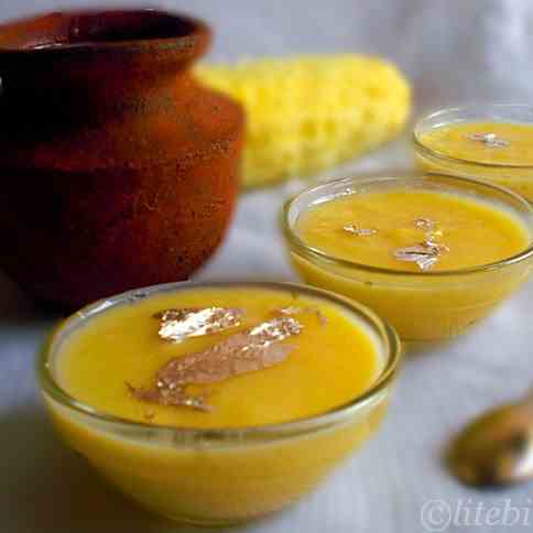 Fresh Corn Pudding with Cardamom Flavor