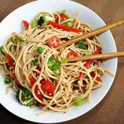 Asian Style Garlic Sesame Pasta Salad