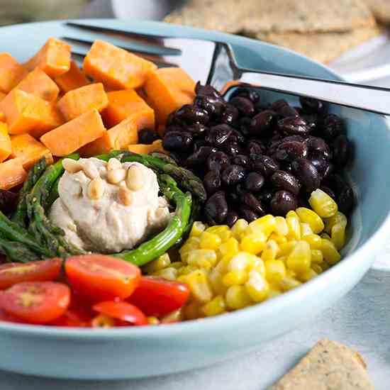 Rainbow Veggie Hummus Bowl