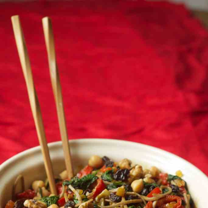 Red Spicy Soba Stir-Fry (Vegan)