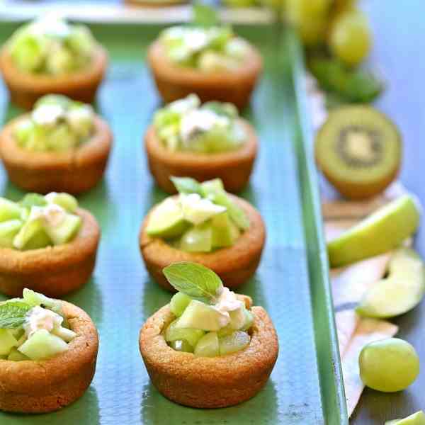 Green Fruit Salad Cookie Cups